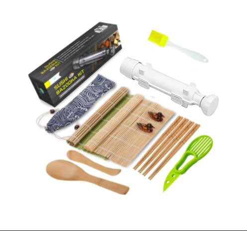 Mould Bamboo Wooden Dish Free Combination Rolling Curtain Rice Spoon Creative Sushi Set